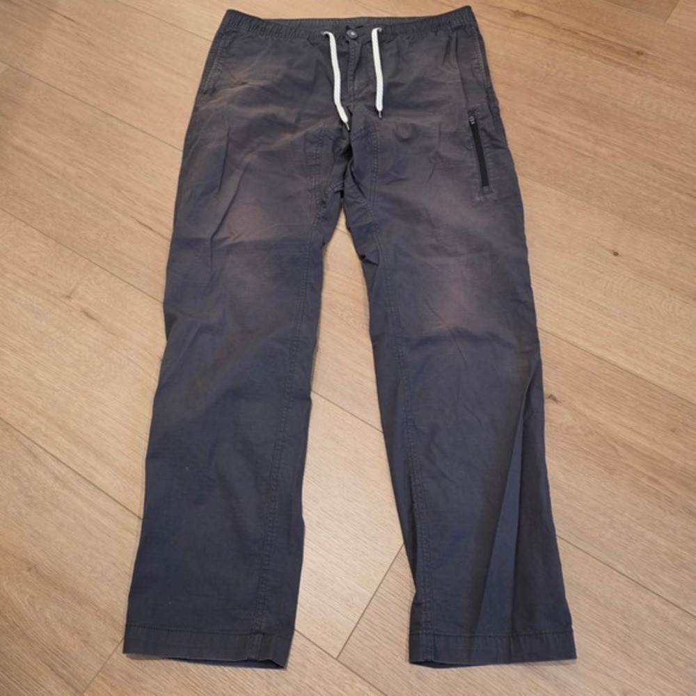 Vuori Mens Ripstop Climber Pants XL Charcoal Gray V412 Organic Cotton Drawstring
